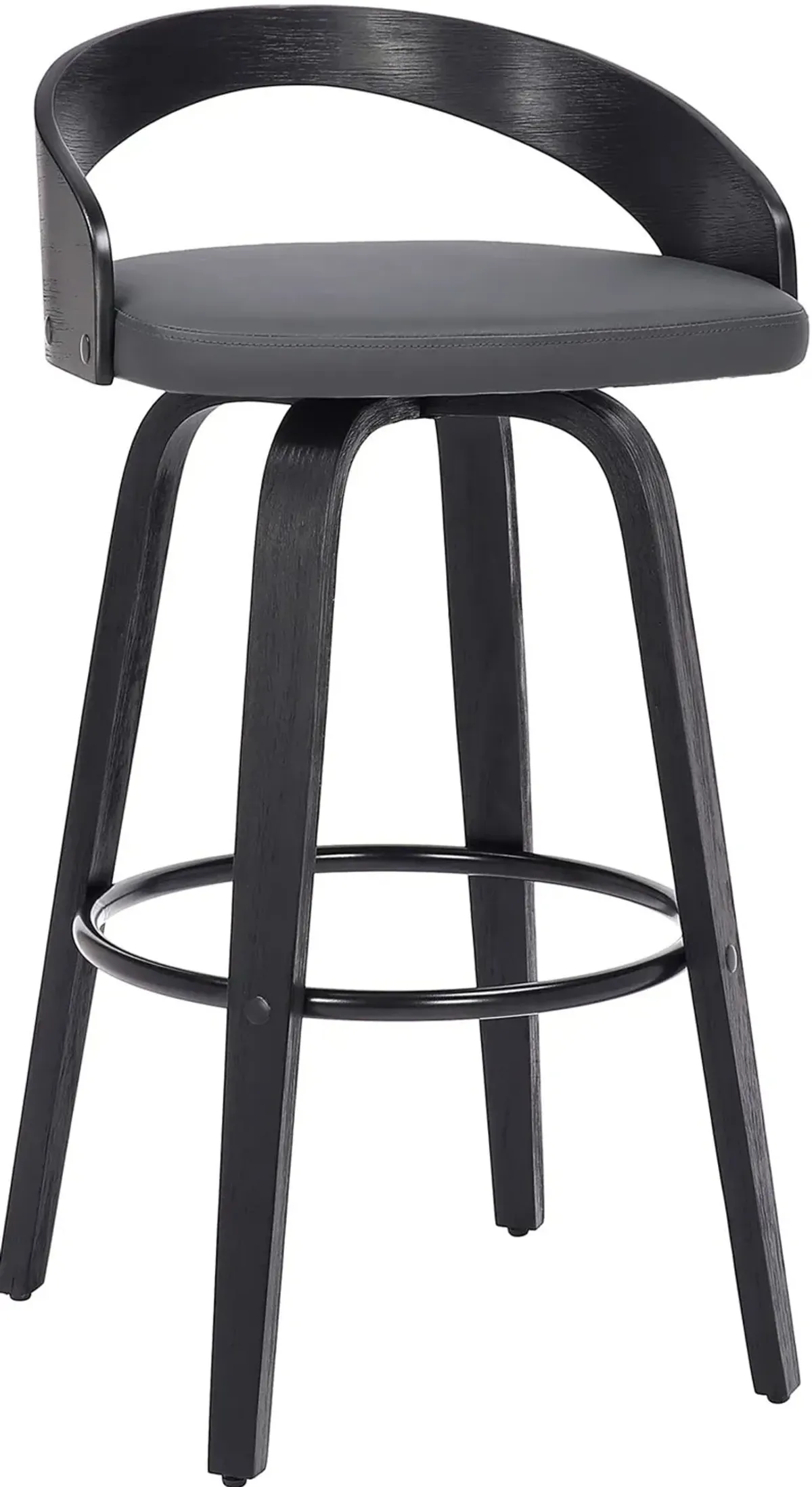 Sonia Gray and Black Swivel Counter Height Stool