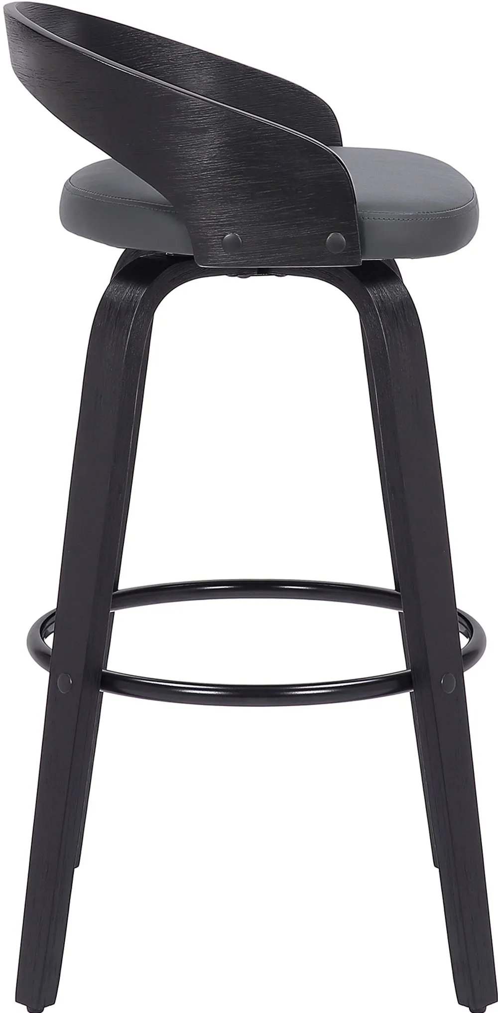 Sonia Gray and Black Swivel Bar Stool