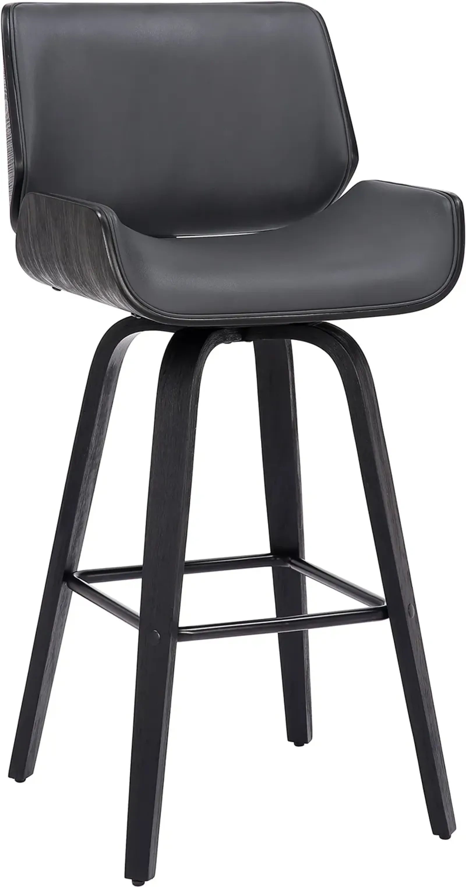 Tyler Gray and Black Swivel Bar Stool