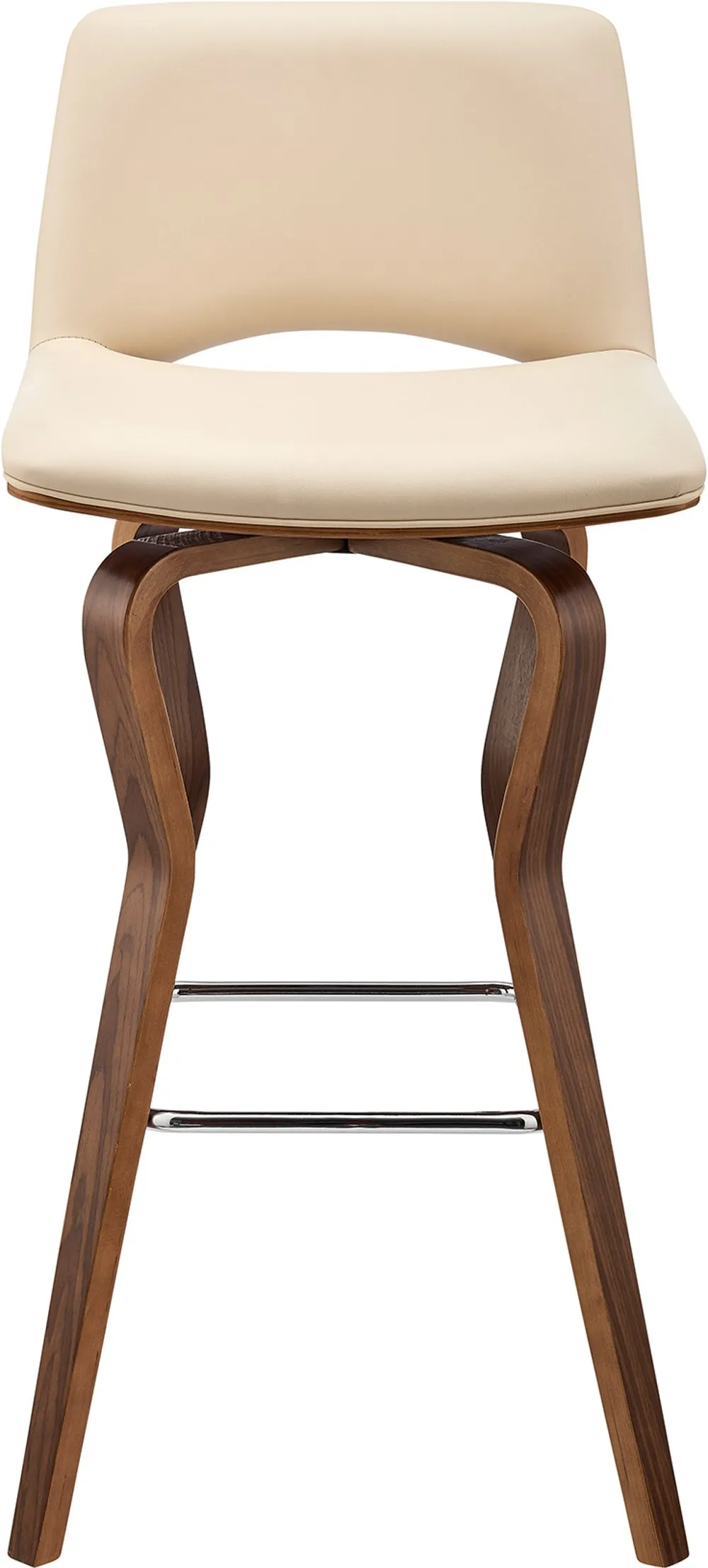 Gerty Cream and Walnut Bar Stool