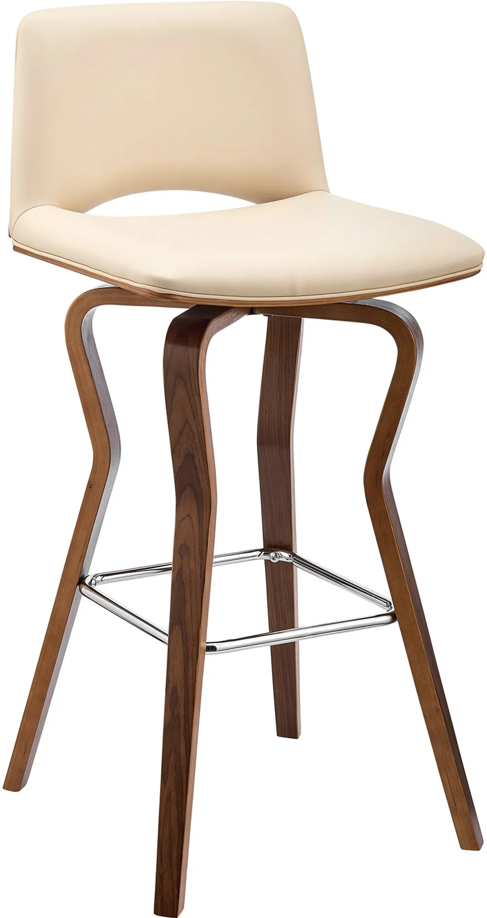 Gerty Cream and Walnut Bar Stool