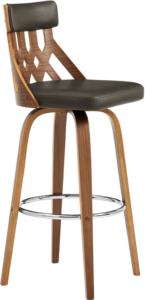 Crux Brown and Walnut Swivel Counter Height Stool