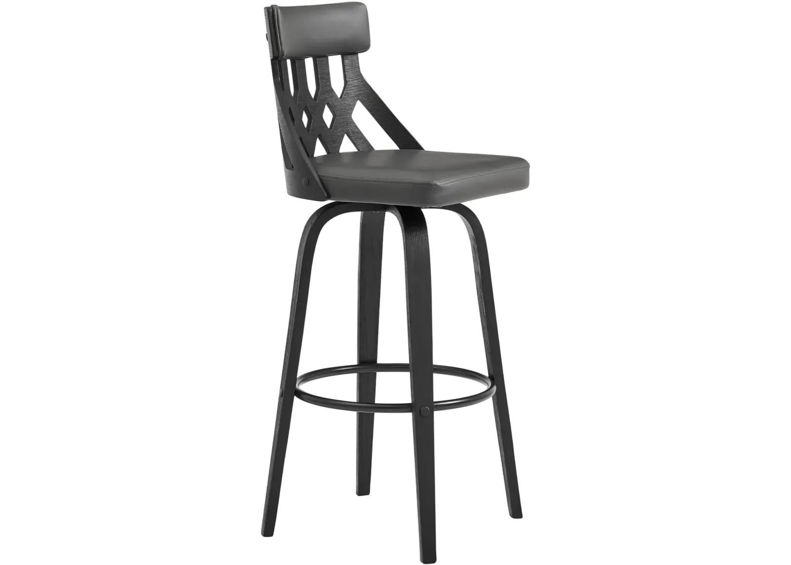 Crux Black Swivel Bar Stool