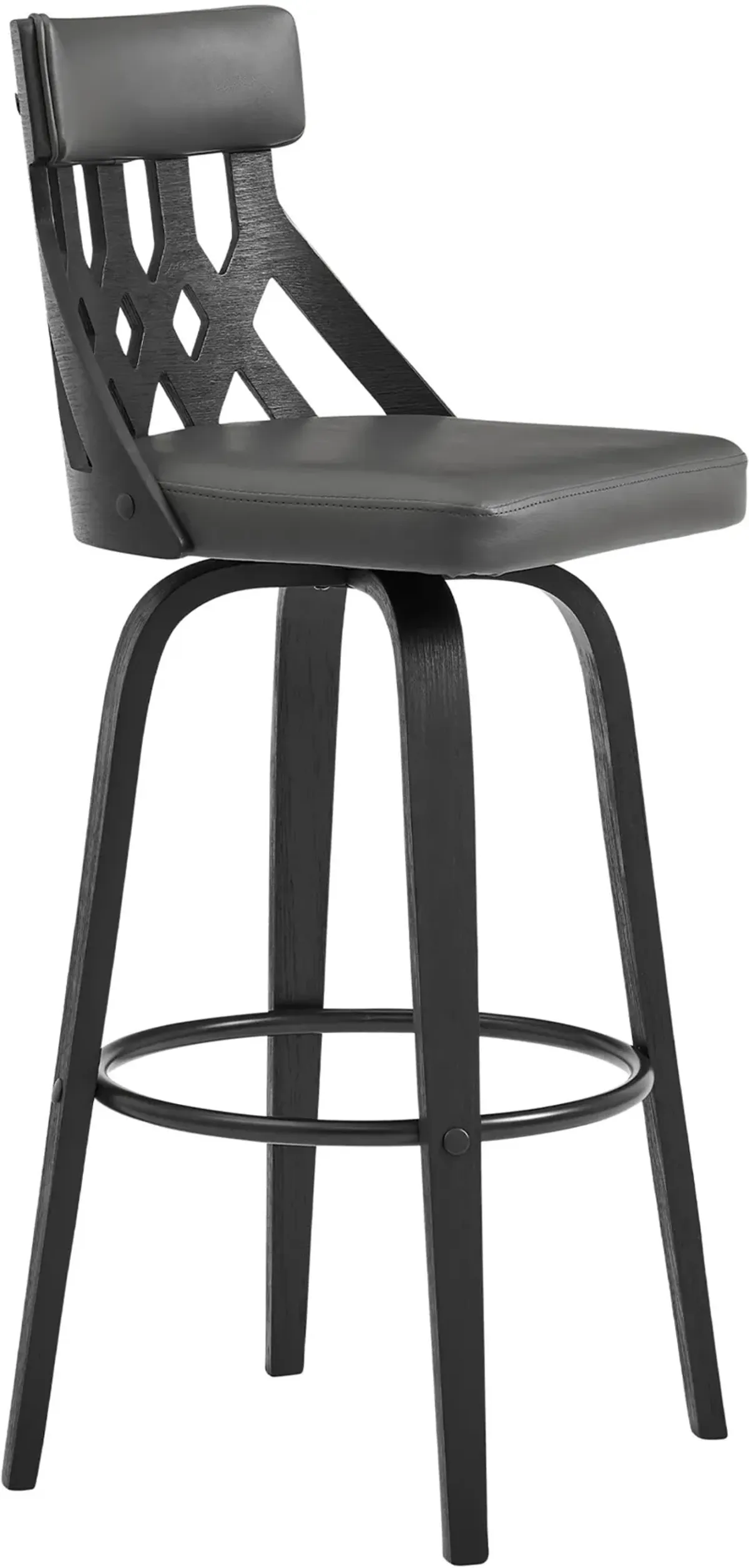 Crux Black Swivel Bar Stool