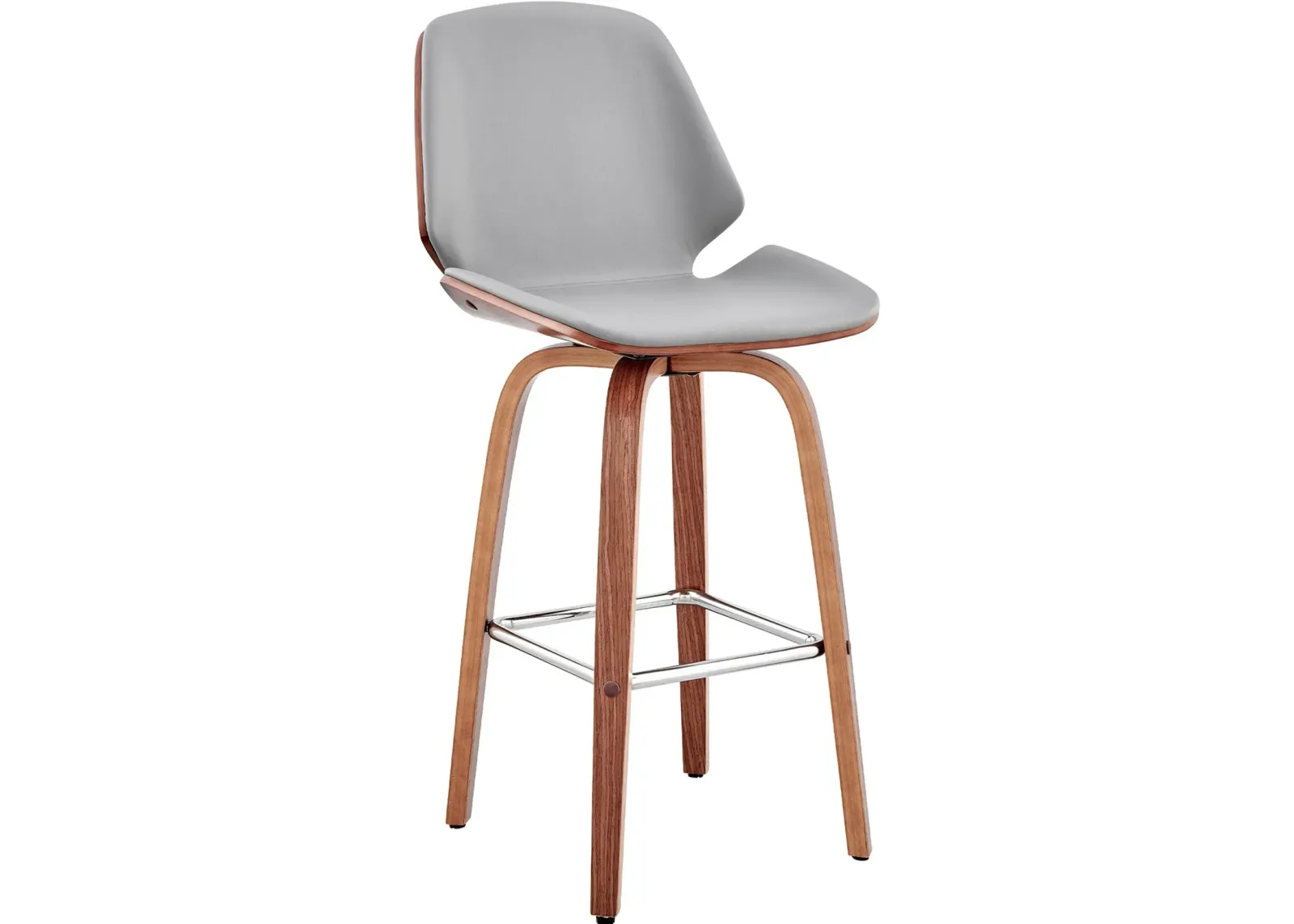 Arabela Gray and Walnut Swivel Counter Height Stool