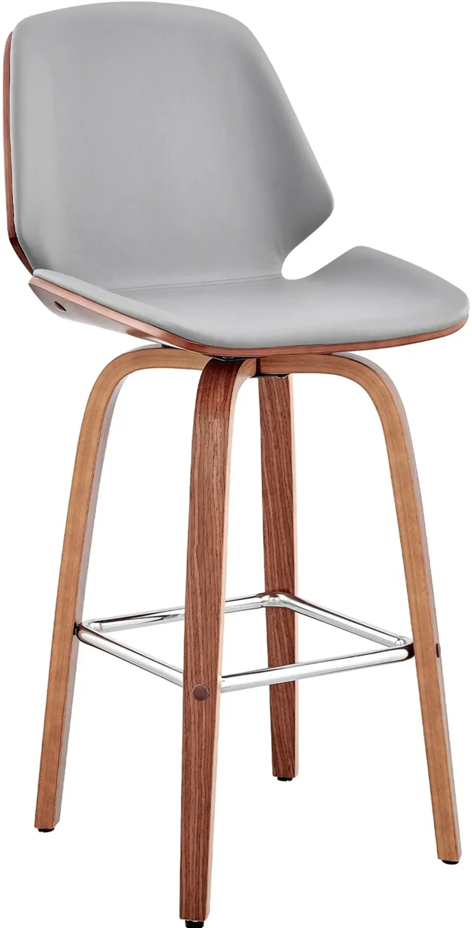 Arabela Gray and Walnut Swivel Counter Height Stool