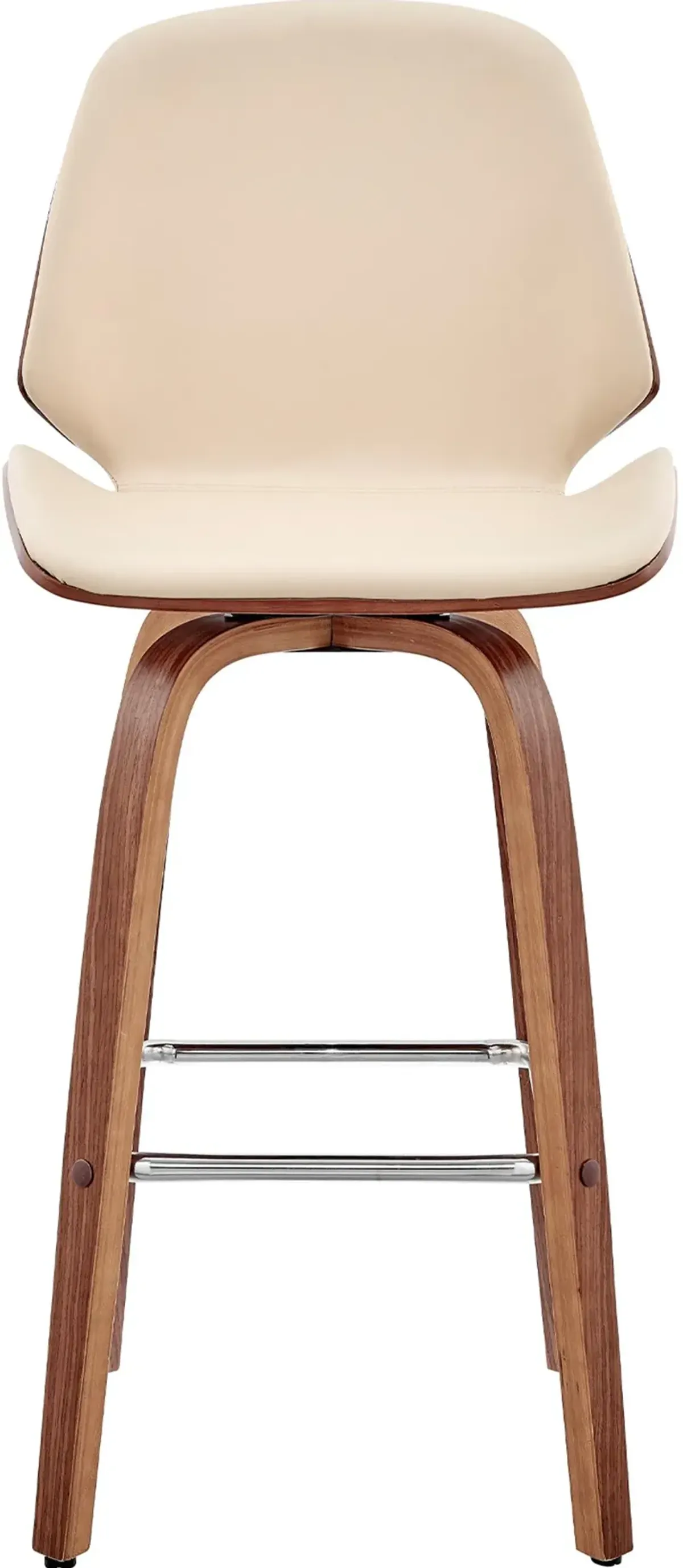 Arabela Cream and Walnut Swivel Counter Height Stool