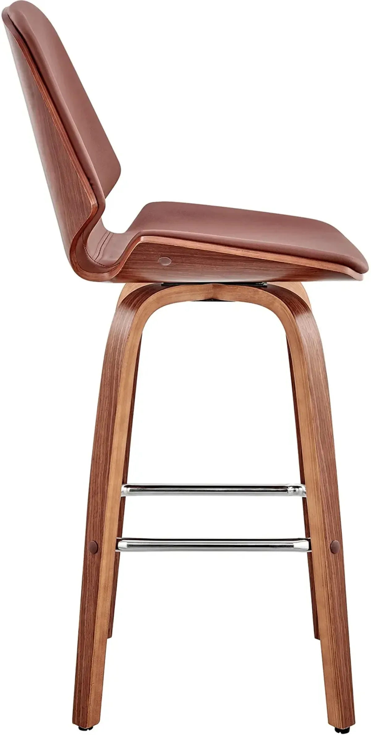 Arabela Brown and Walnut Swivel Counter Height Stool