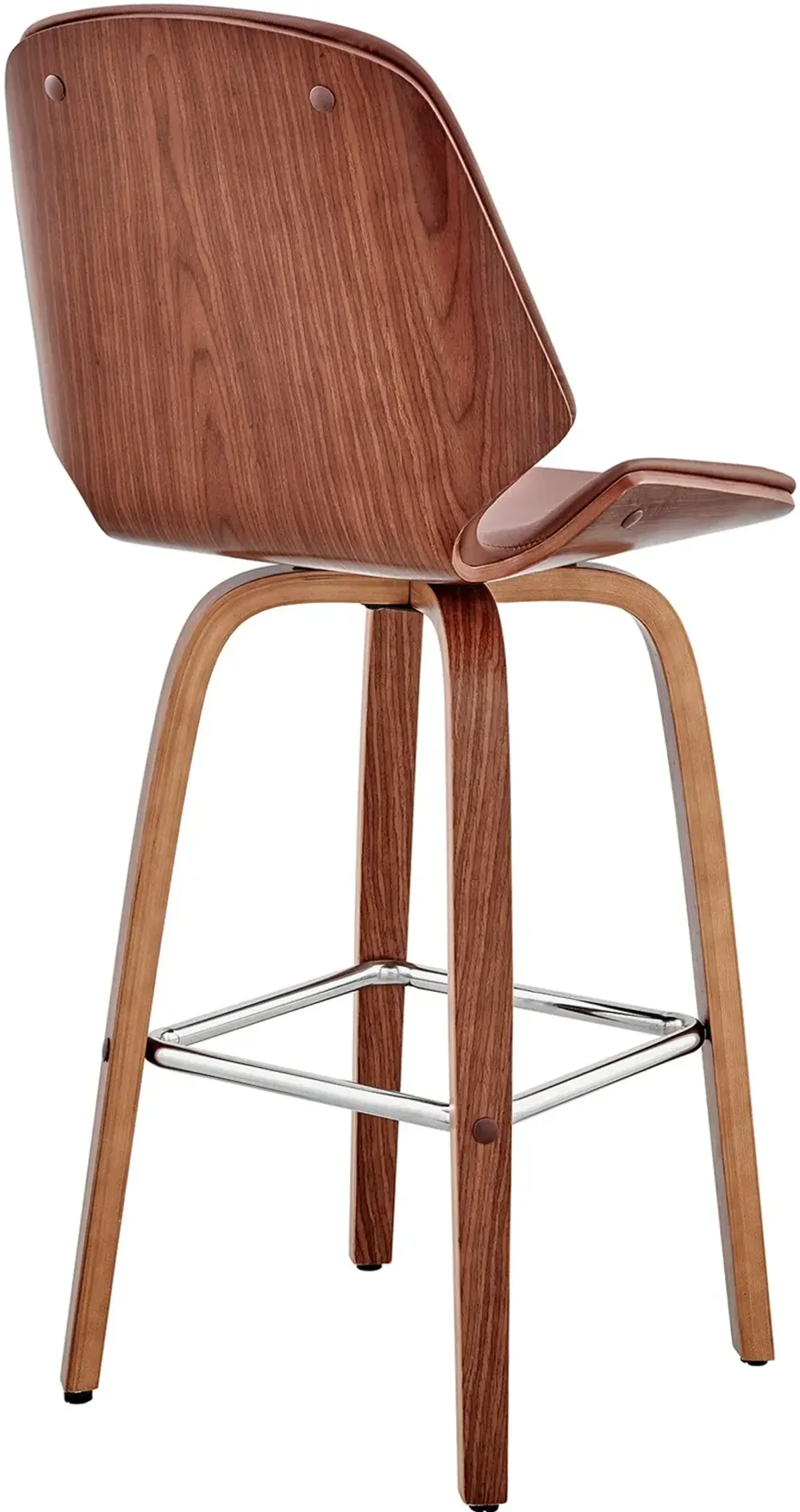 Arabela Brown and Walnut Swivel Counter Height Stool