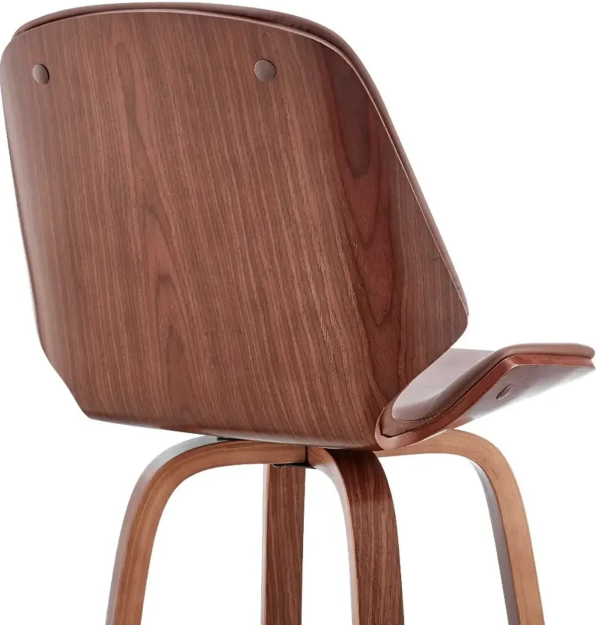 Arabela Brown and Walnut Swivel Counter Height Stool