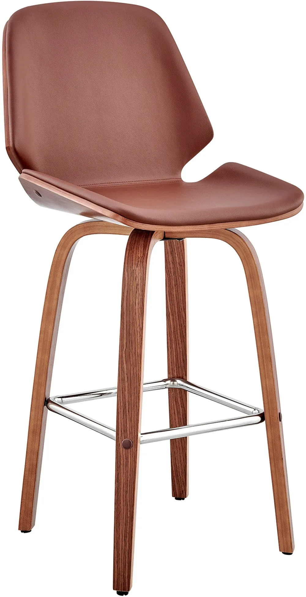 Arabela Brown and Walnut Swivel Counter Height Stool