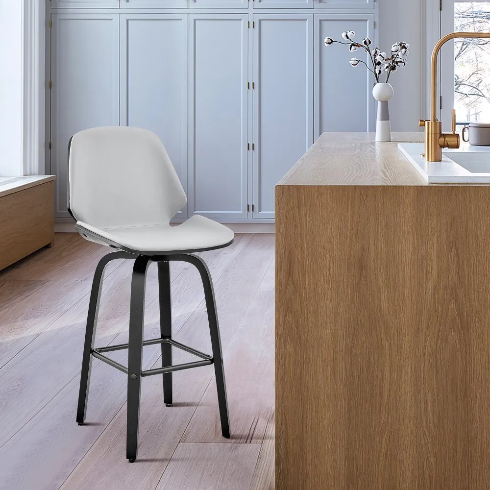 Arabela Gray and Black Swivel Counter Height Stool