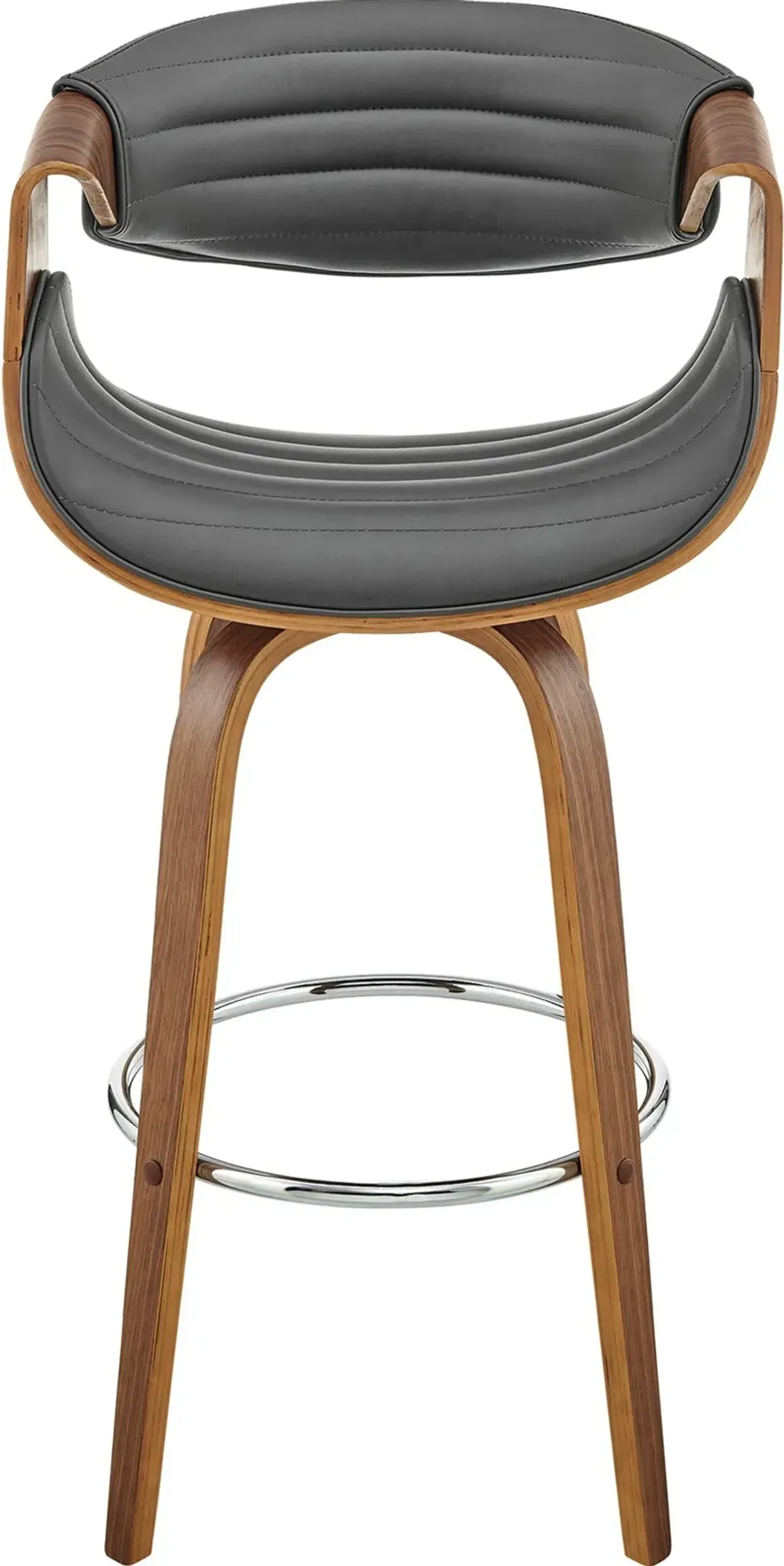 Arya Gray and Walnut Swivel Bar Stool