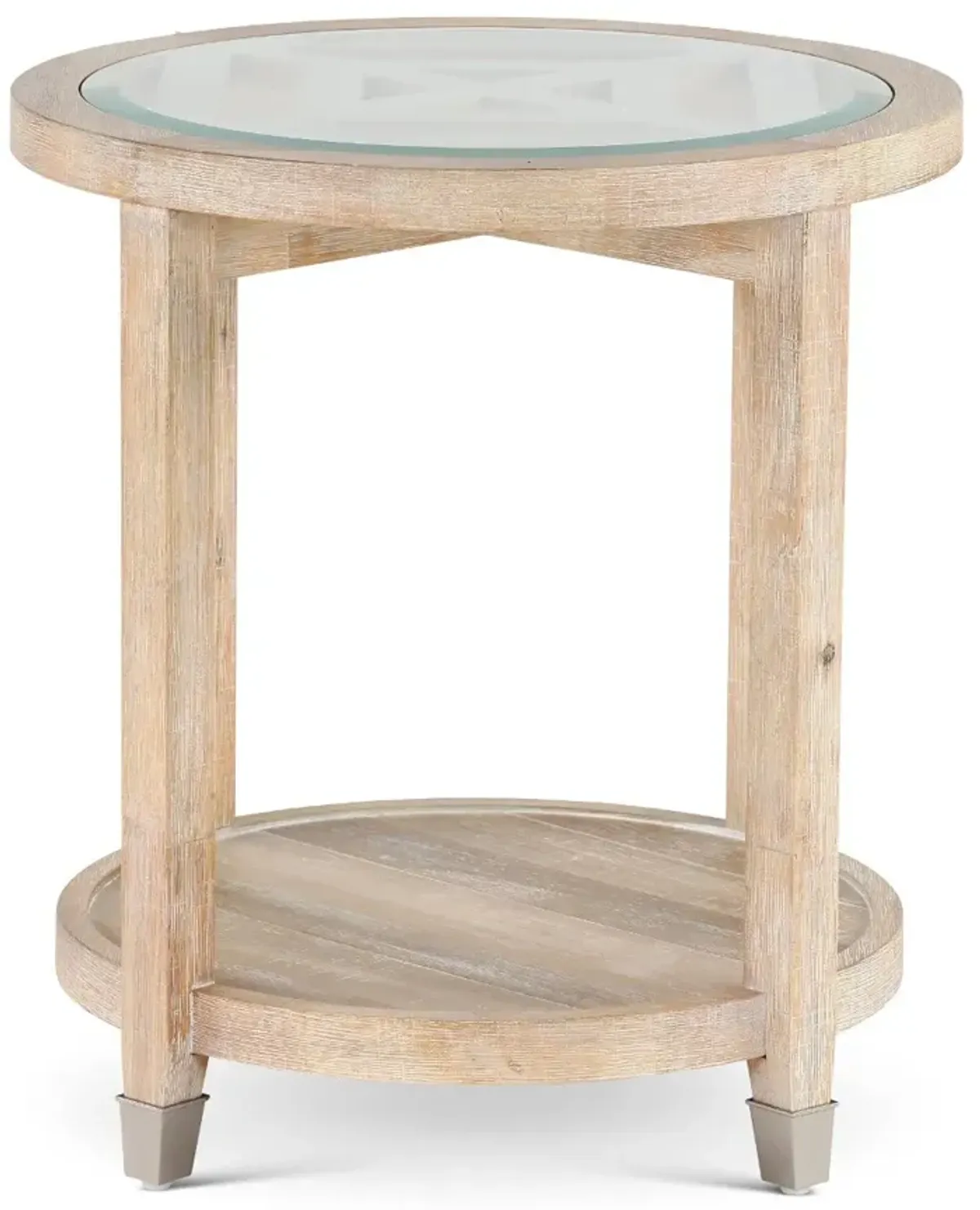 Morgan Acacia Natural Glass Top End Table