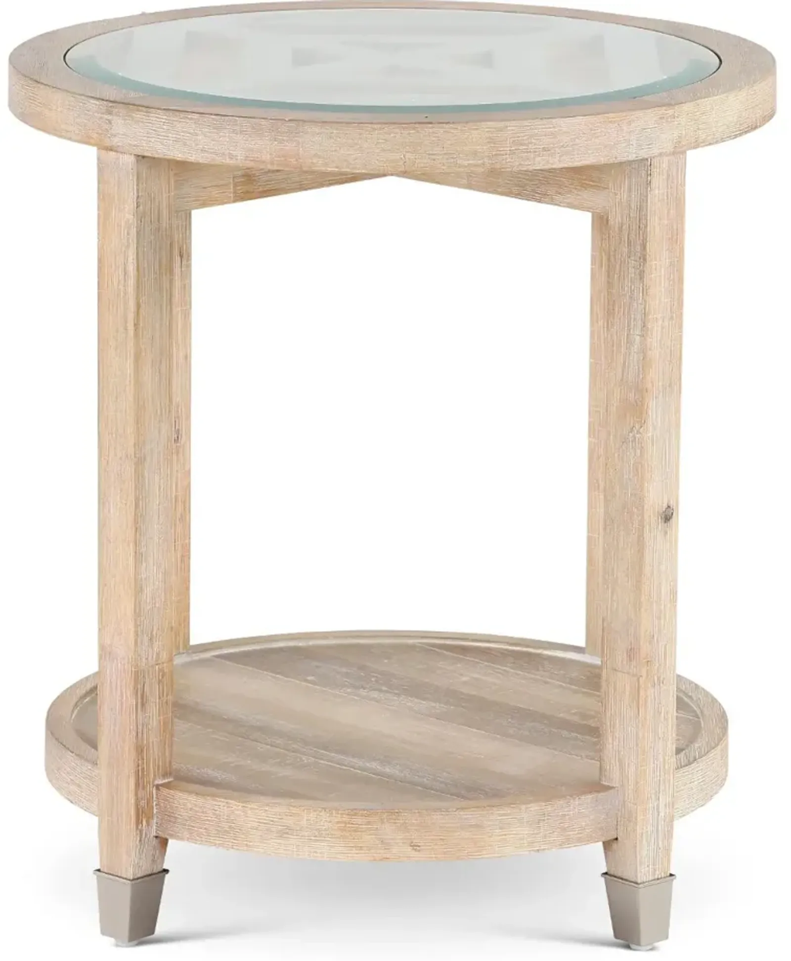 Morgan Acacia Wood Glass Top End Table