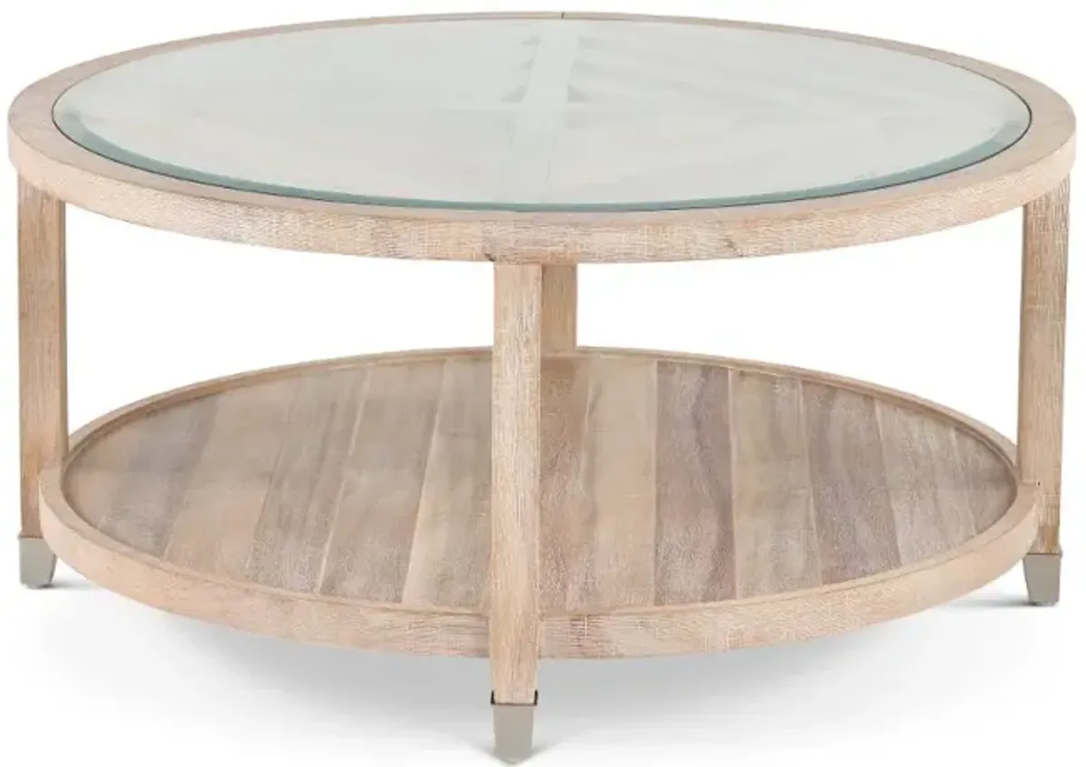 Morgan Natural Glass Top Coffee Table