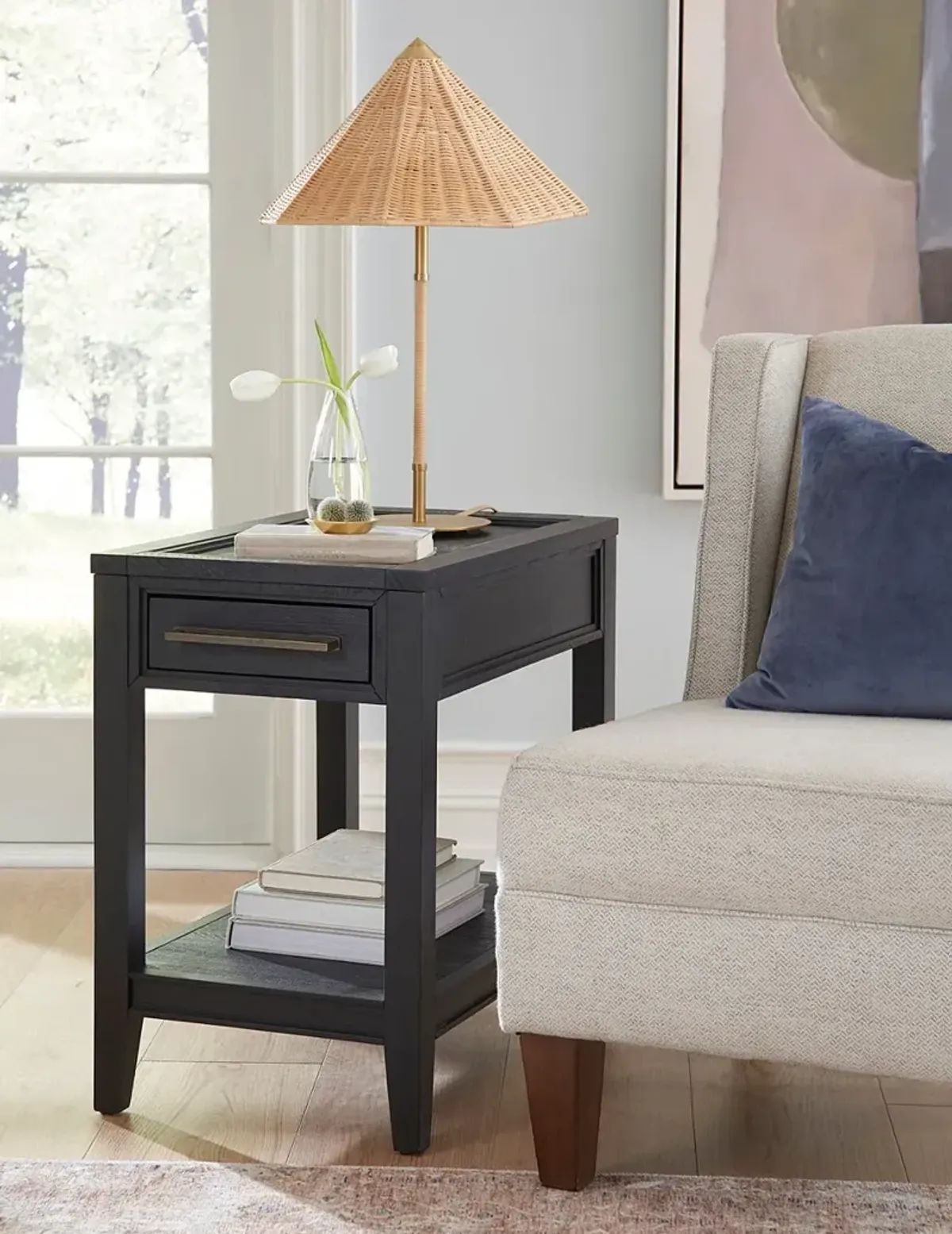 Callahan Domino Black Chairside Table