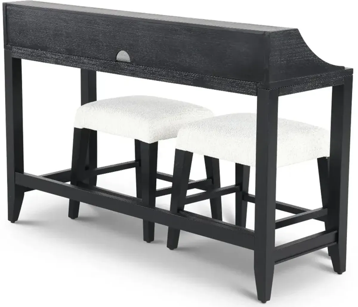 Callahan Domino Black Sofa Table and Stool Set