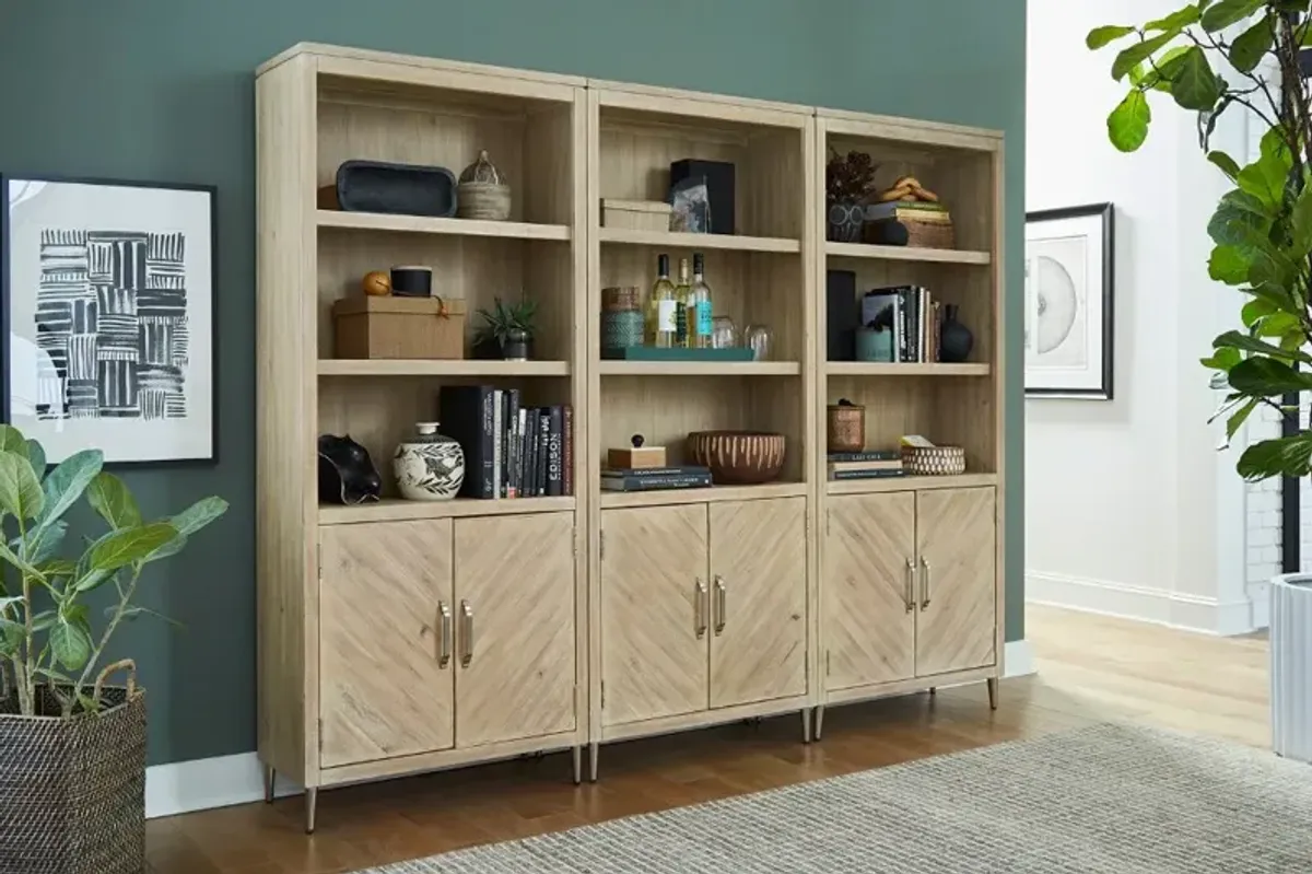 Morgan Acacia Wood Door Bookcase