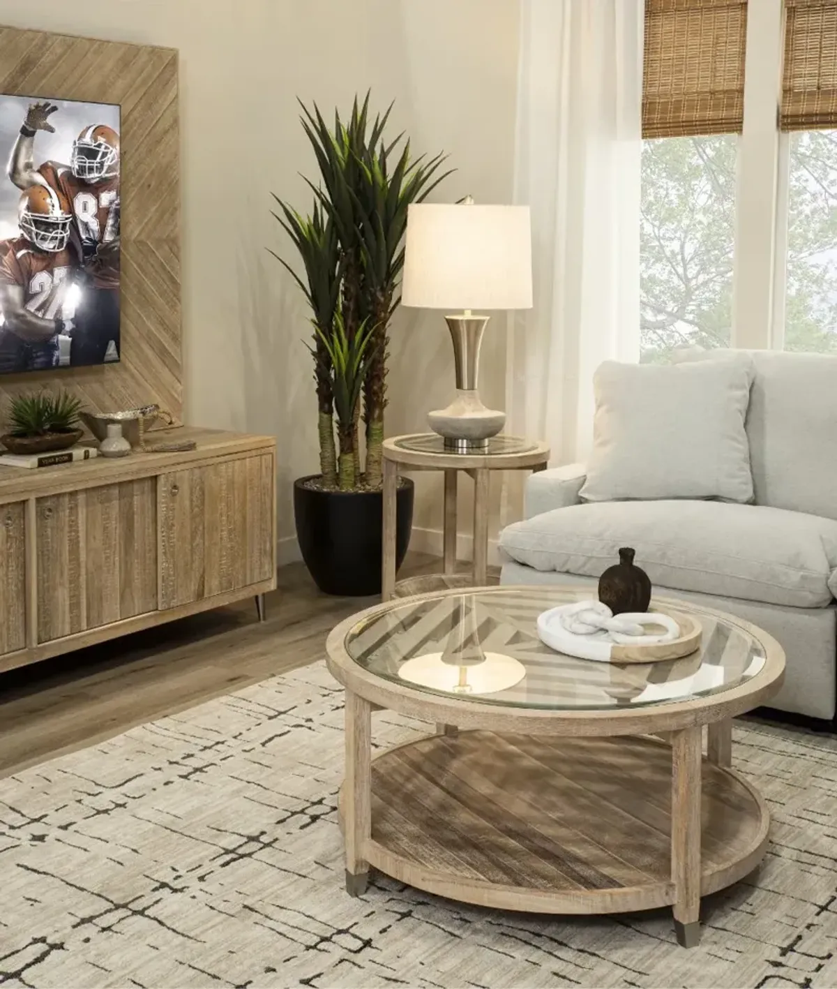 Morgan Acacia Wood Entertainment Wall