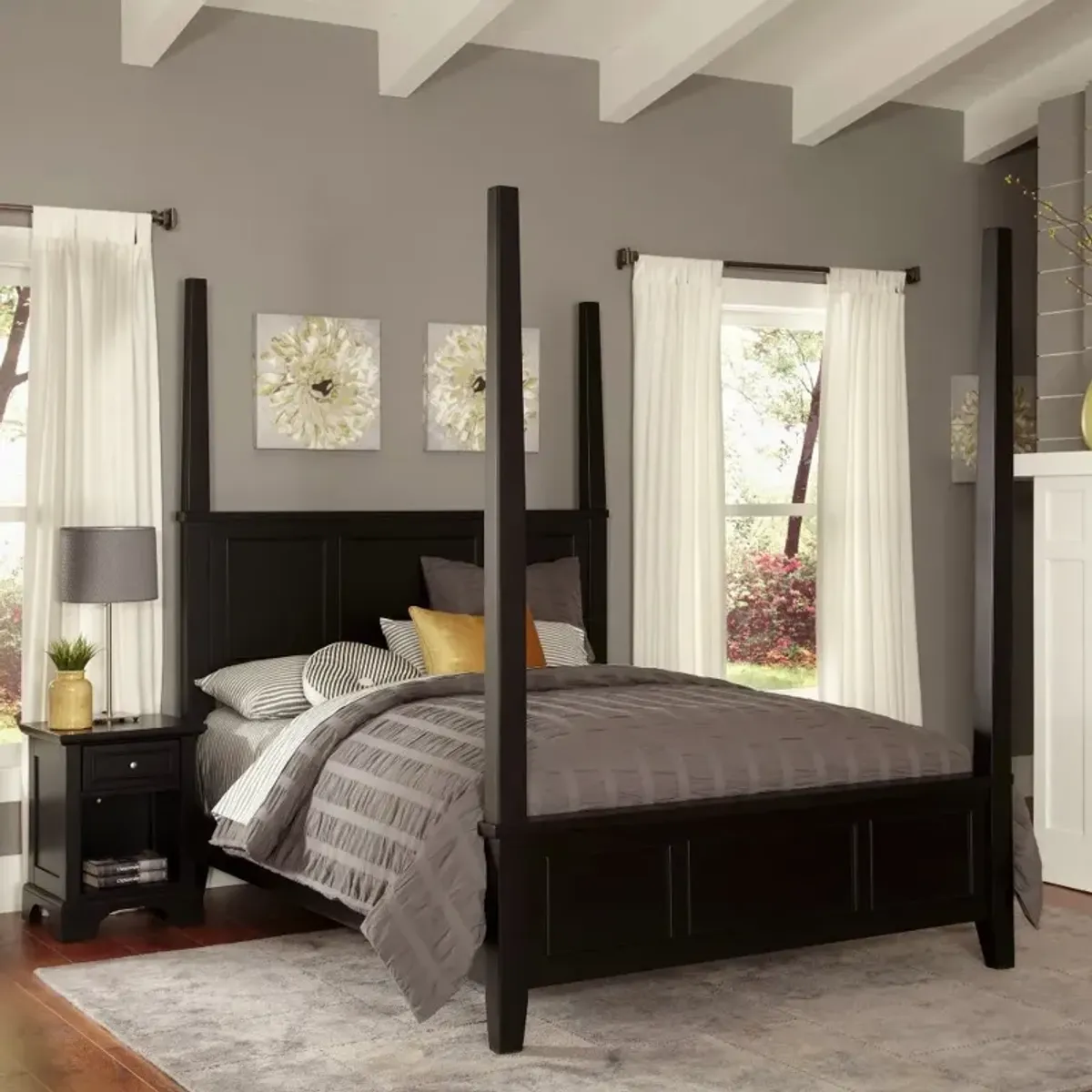 Bedford Black King Poster Bed