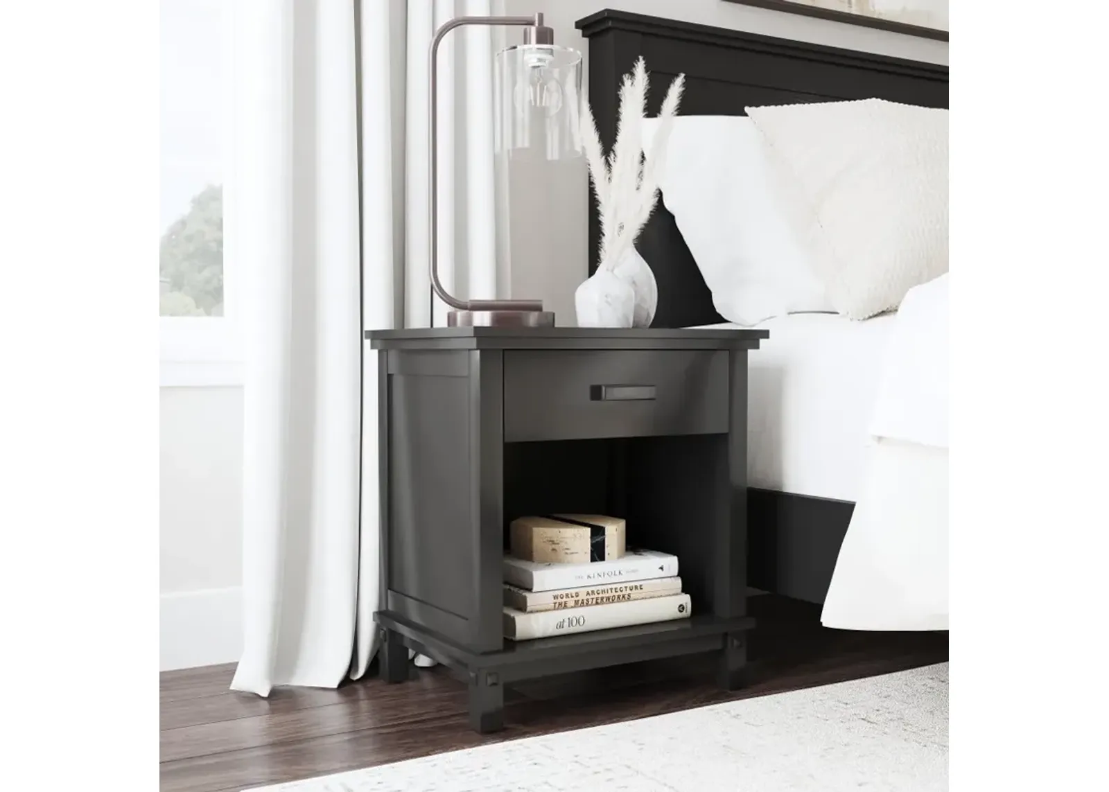 Oak Park Black Nightstand