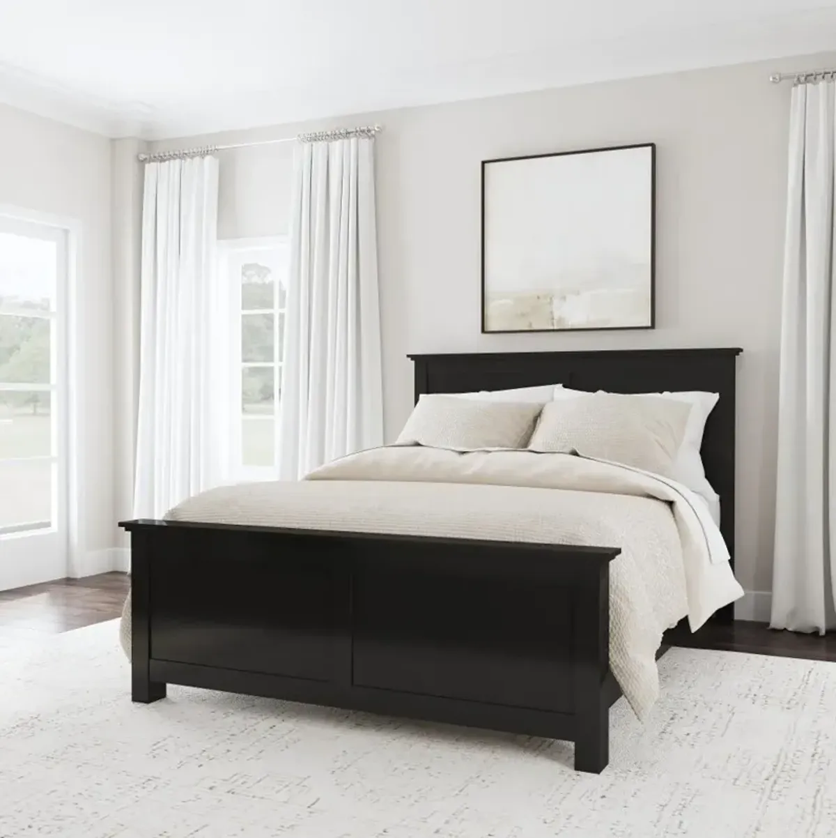 Oak Park Black Queen Bed