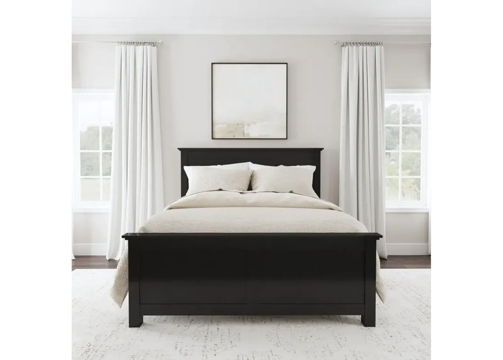 Oak Park Black Queen Bed