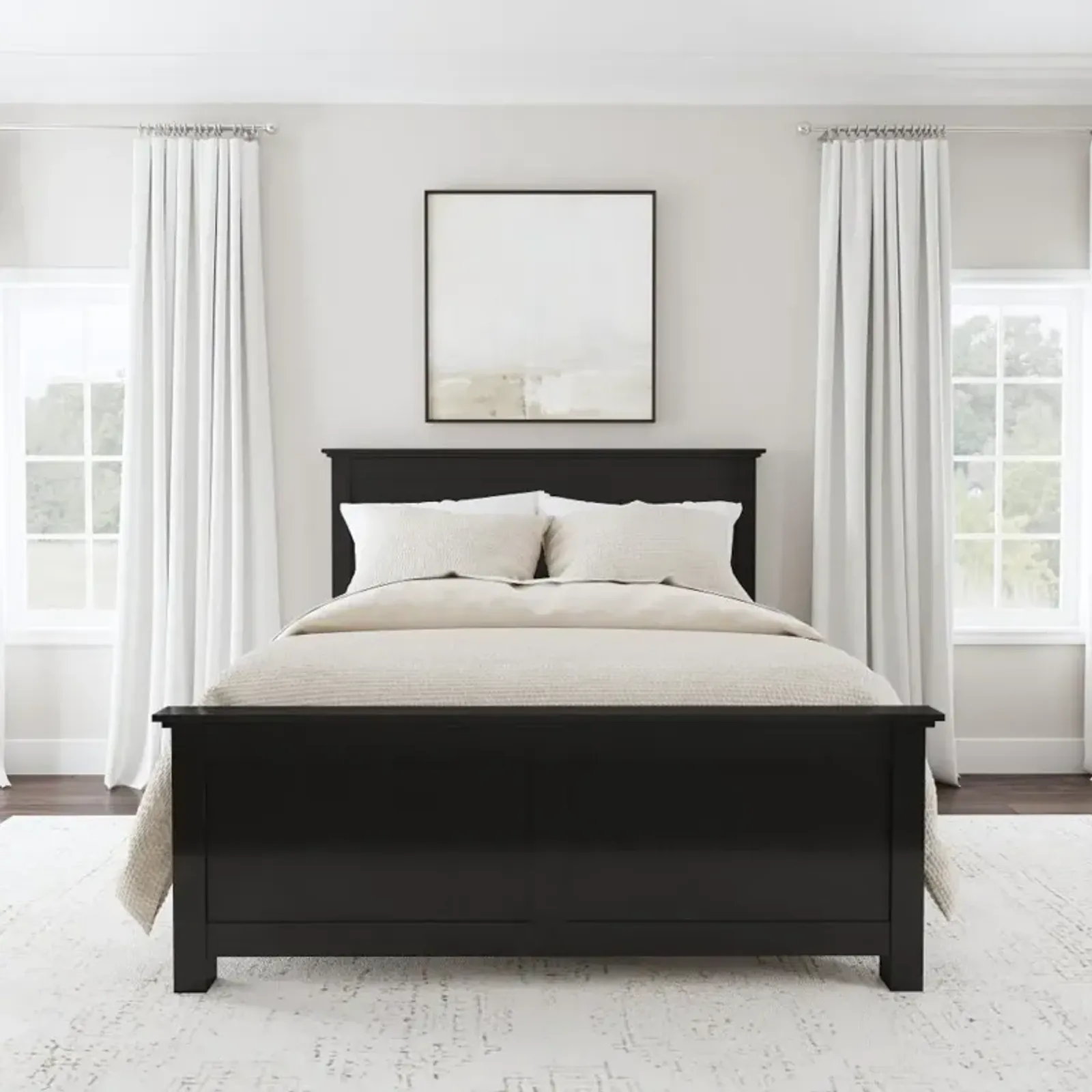 Oak Park Black Queen Bed