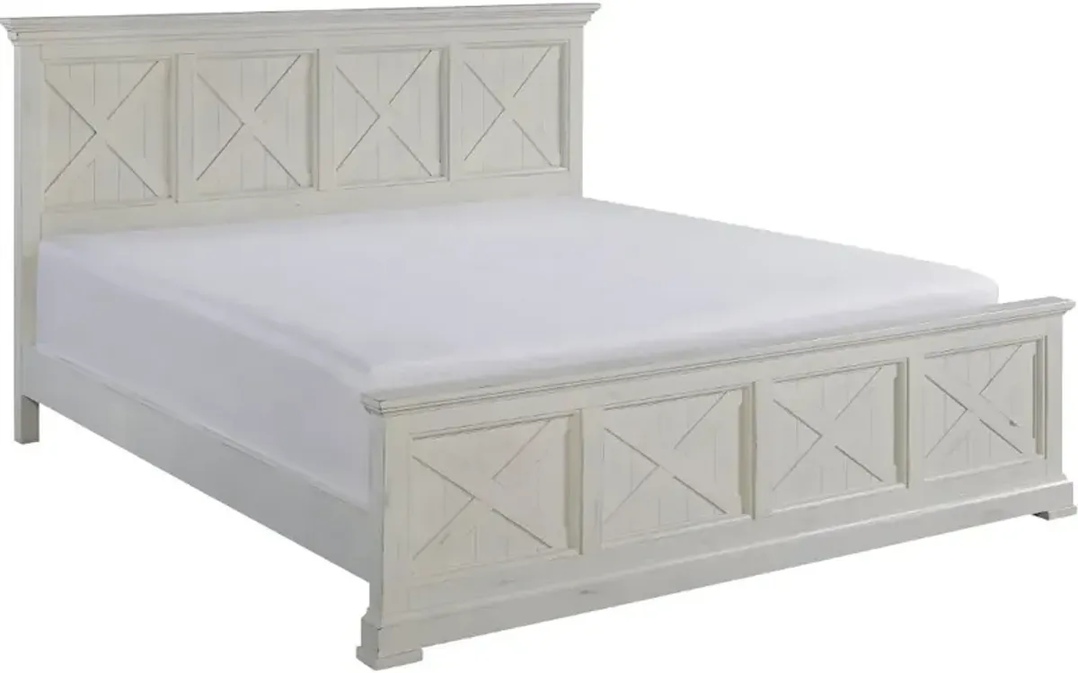 Seaside Lodge Off-White King Bed