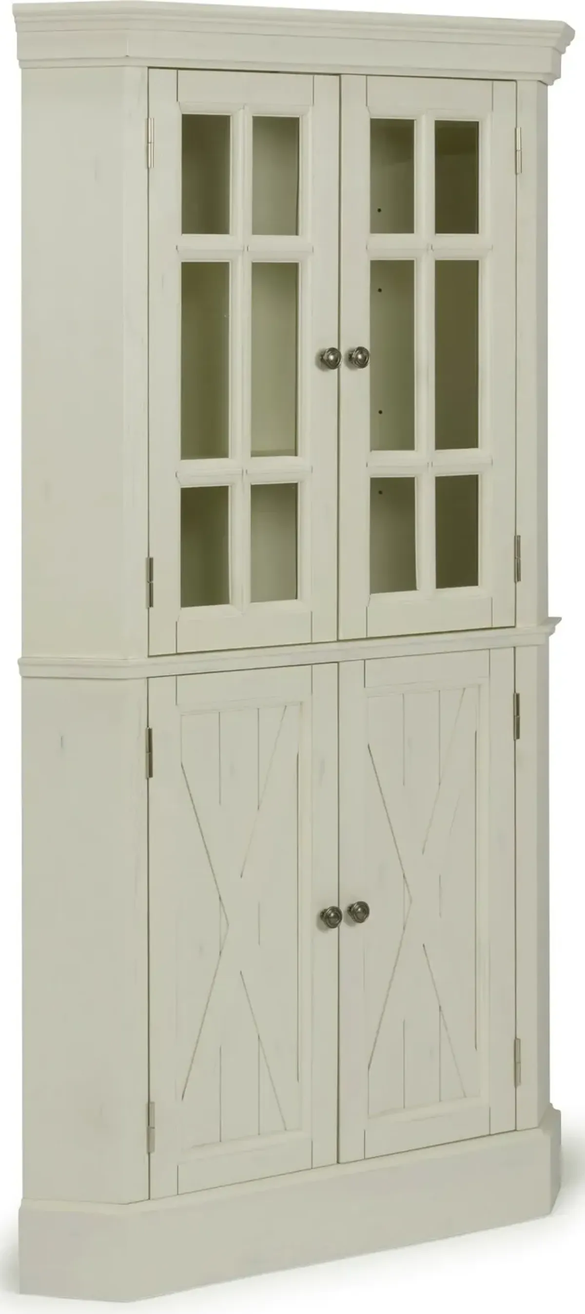 Seaside Lodge Off-White Corner China Cabinet