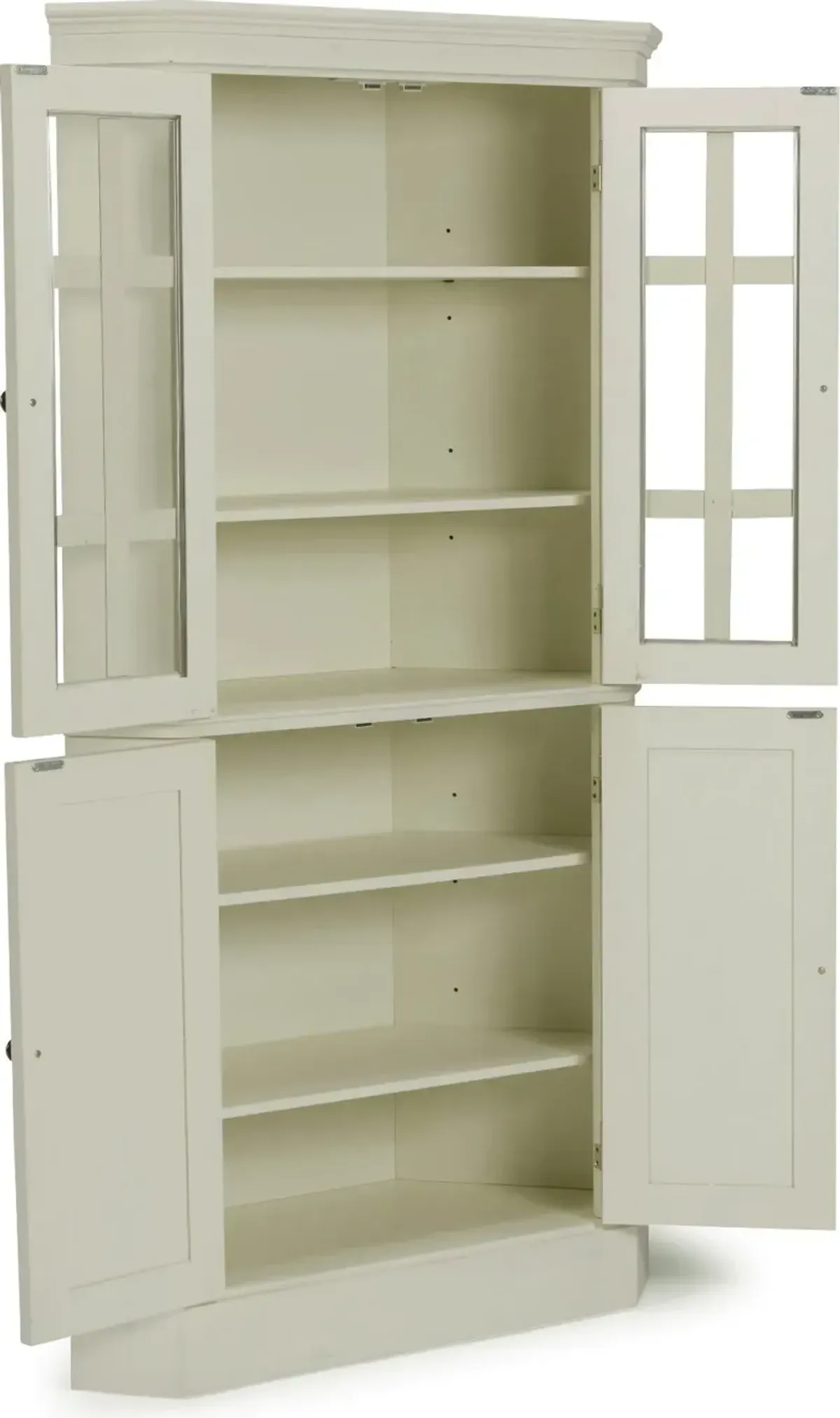 Seaside Lodge Off-White Corner China Cabinet