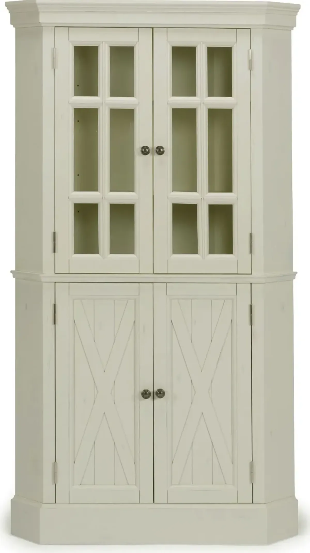 Seaside Lodge Off-White Corner China Cabinet