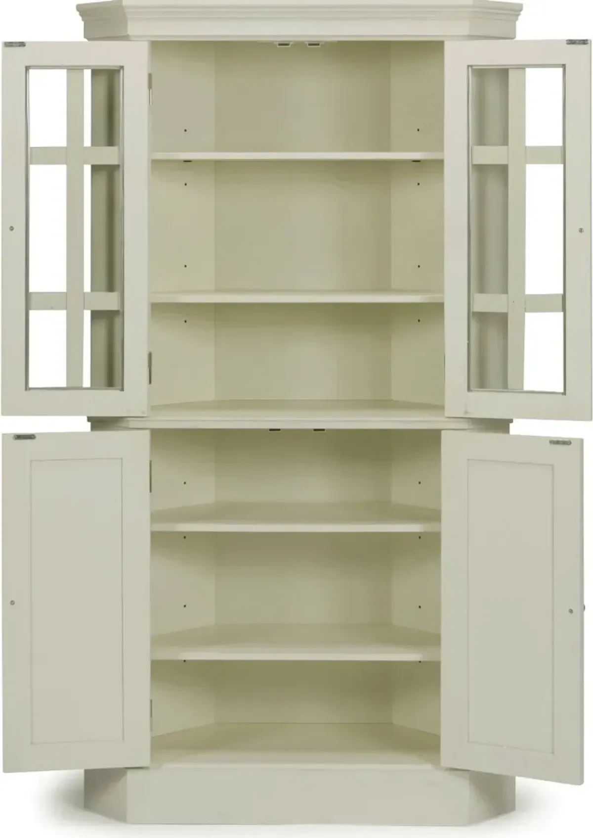 Seaside Lodge Off-White Corner China Cabinet