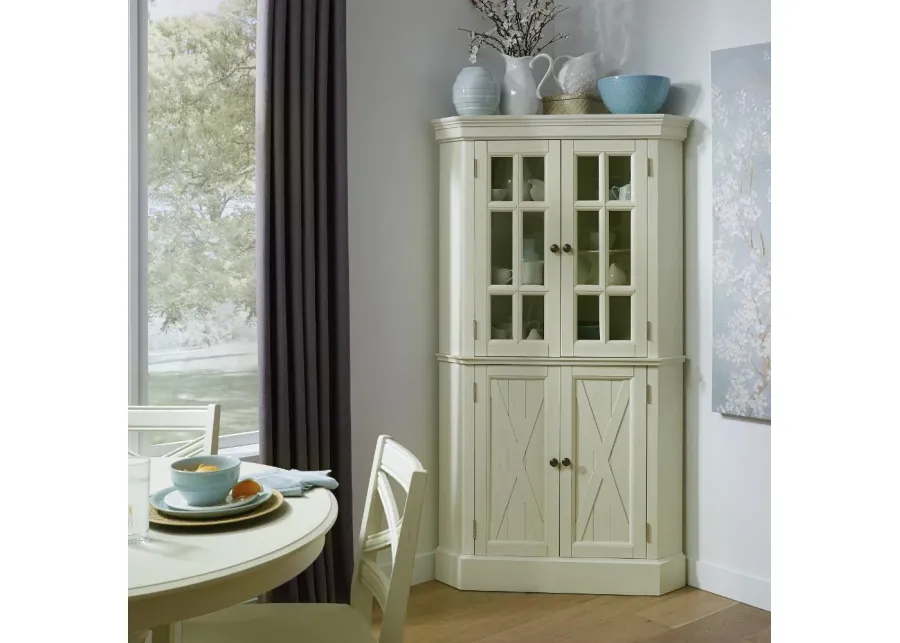 Seaside Lodge Off-White Corner China Cabinet