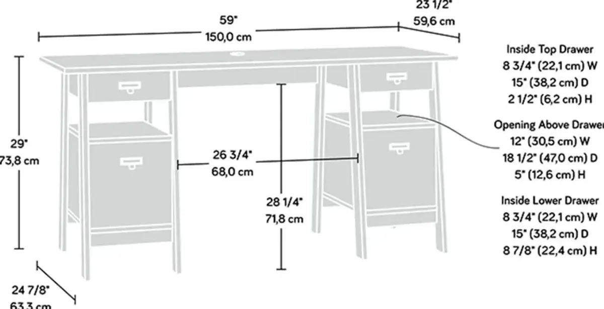 Trestle Mystic Oak Executive Office Desk