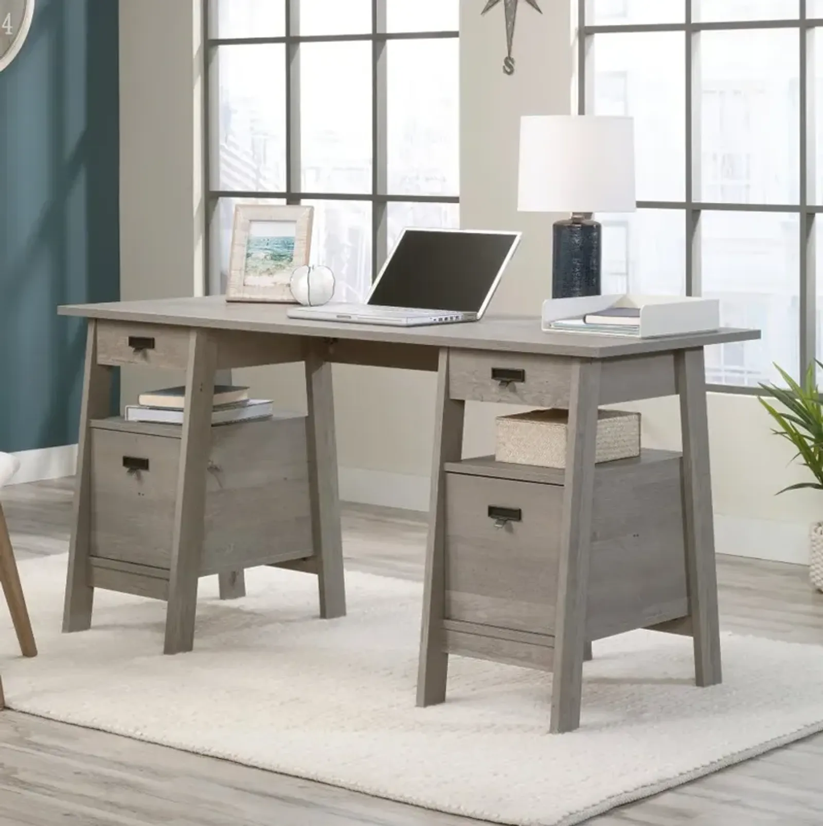 Trestle Mystic Oak Executive Office Desk