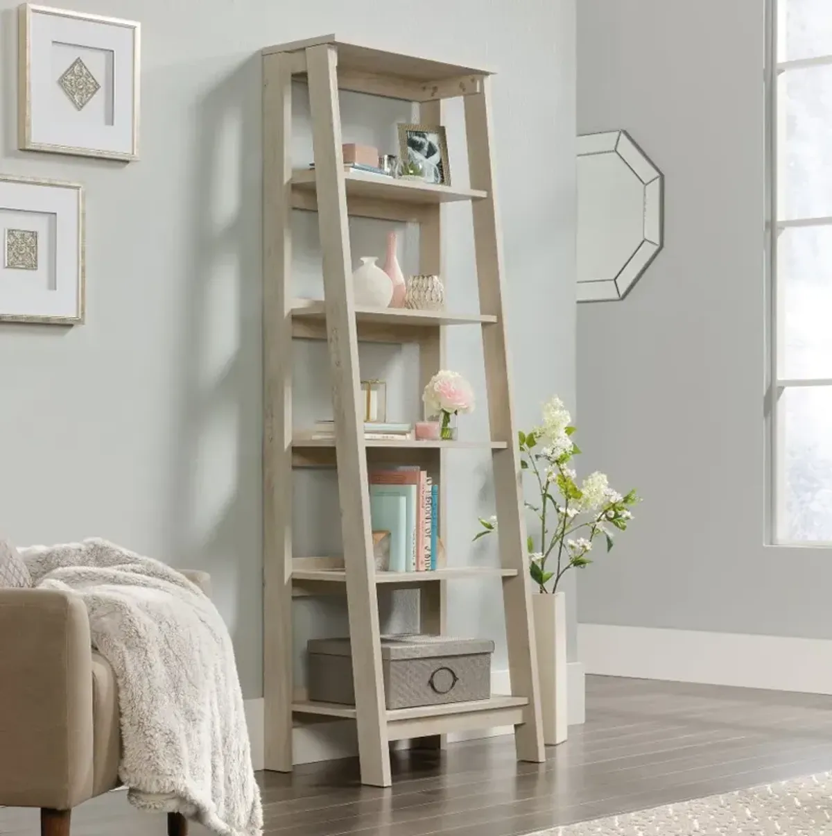 Trestle Chalked Chestnut Tiered Bookcase