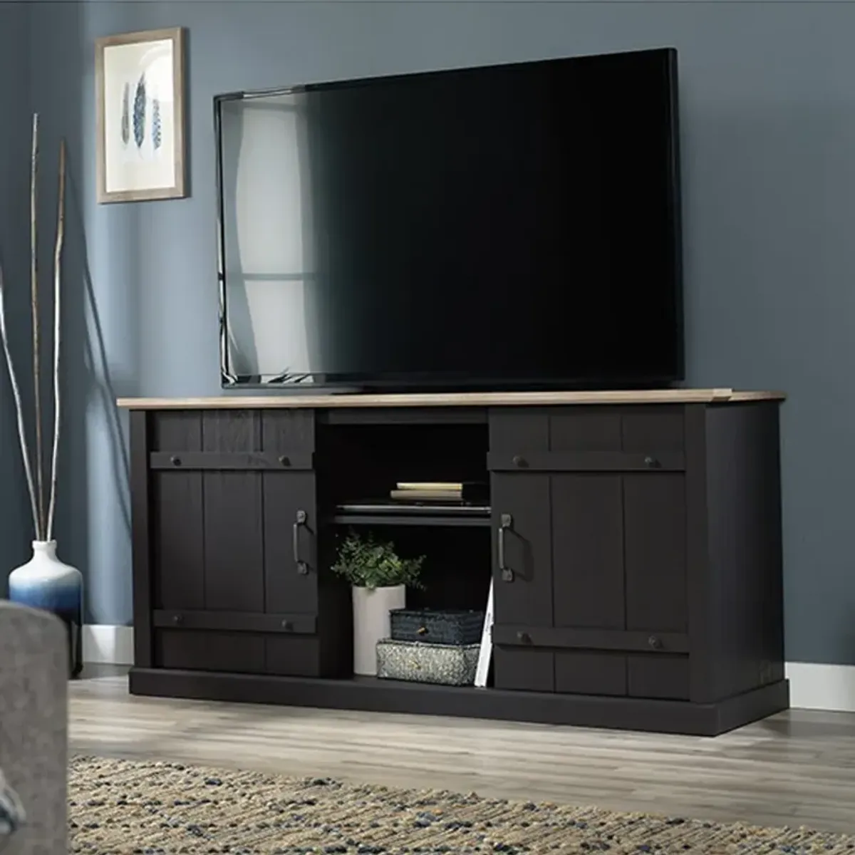 Farmhouse Black 62" TV Stand