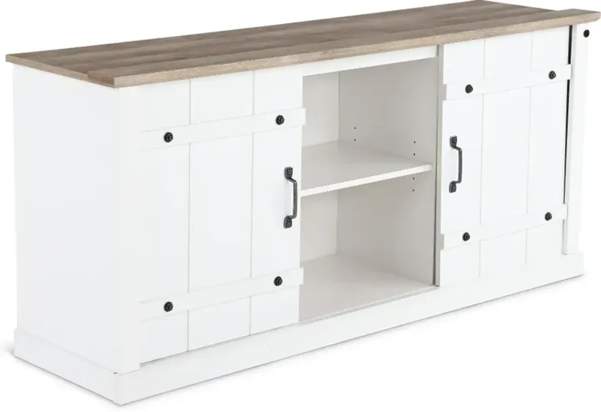 Farmhouse White 62" TV Stand