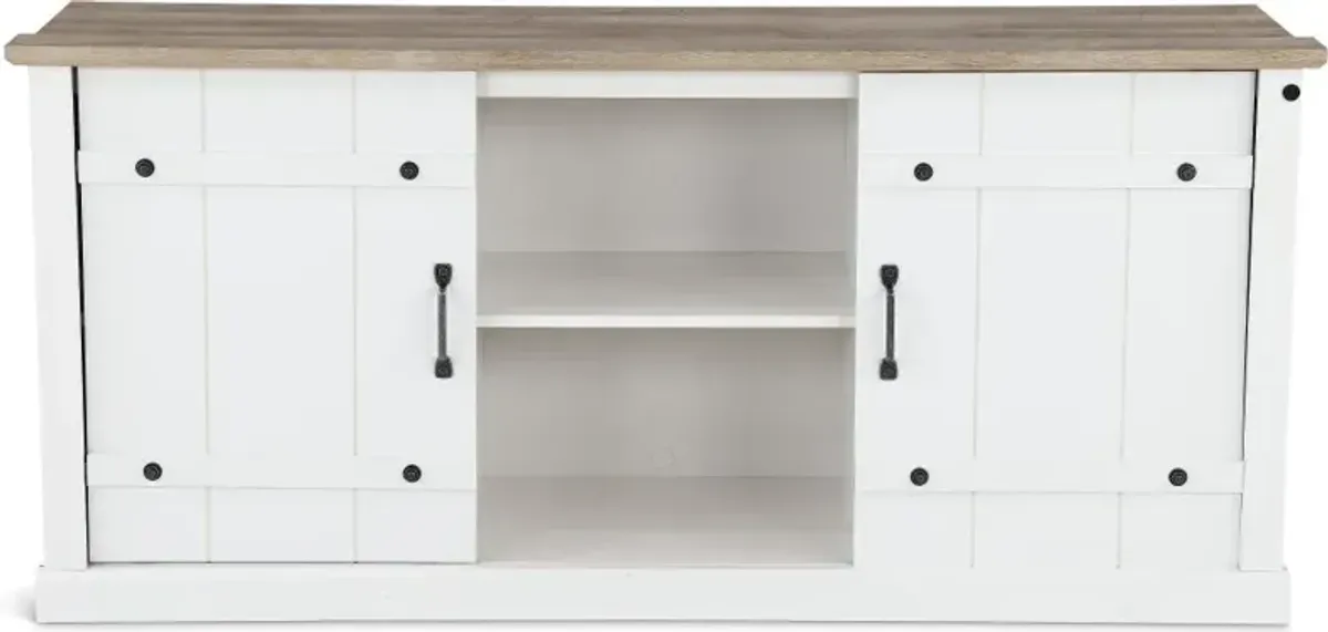 Farmhouse White 62" TV Stand