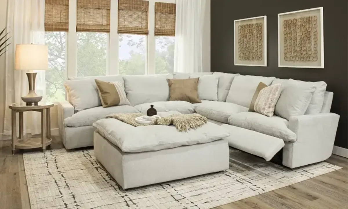 Stratus Cement White 3-Piece Reclining Sectional