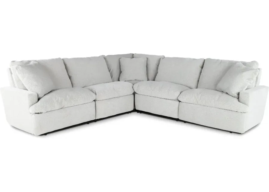 Stratus Cement White 3-Piece Reclining Sectional