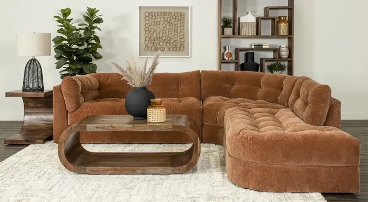 Juniper Ginger Orange 3 Piece Sectional