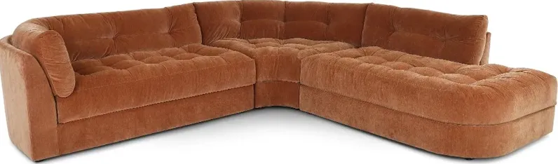 Juniper Ginger Orange 3 Piece Sectional