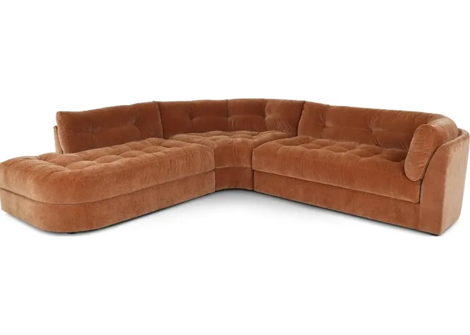 Juniper Ginger Orange 3 Piece Sectional