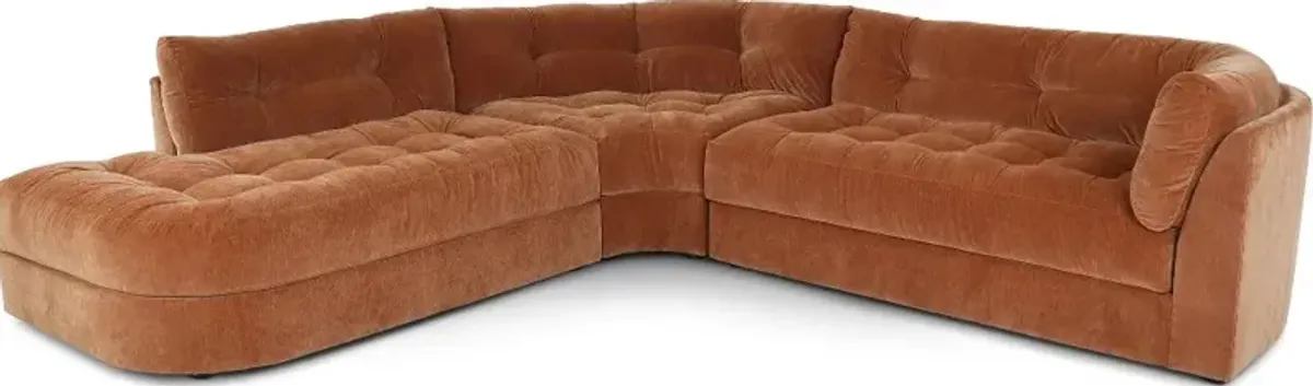 Juniper Ginger Orange 3 Piece Sectional