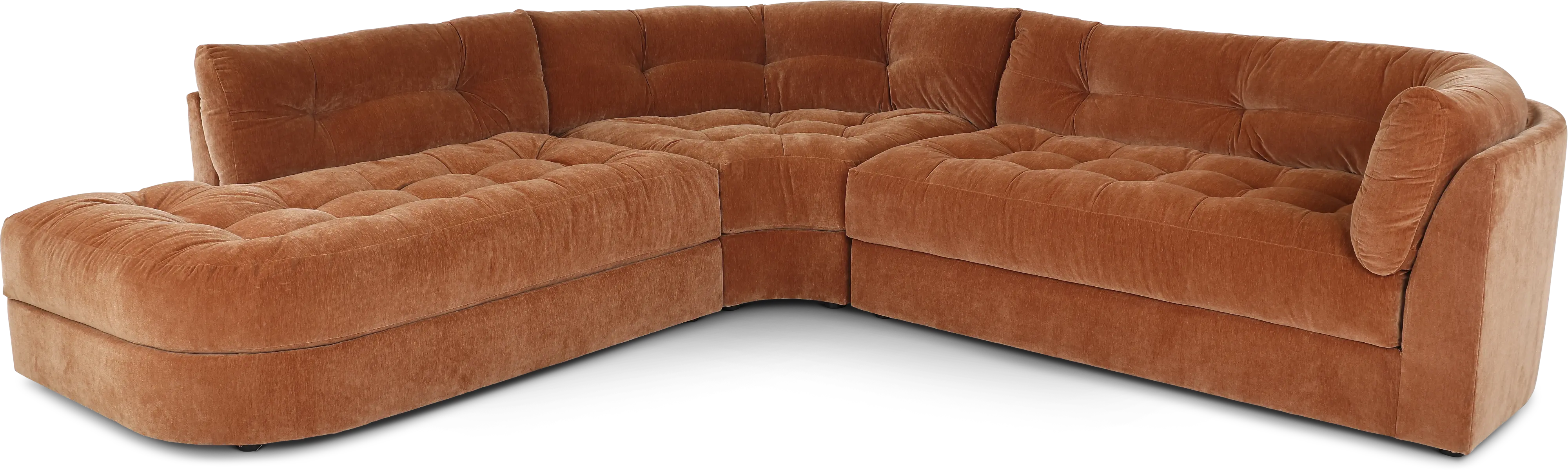 Juniper Ginger Orange 3 Piece Sectional