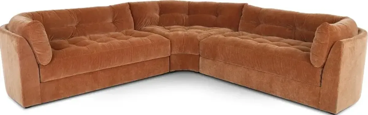 Juniper Ginger Orange 3 Piece Sectional