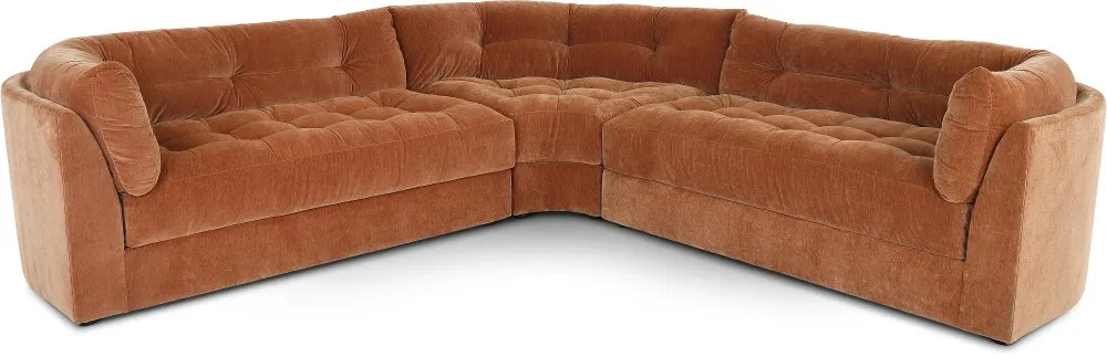 Juniper Ginger Orange 3 Piece Sectional